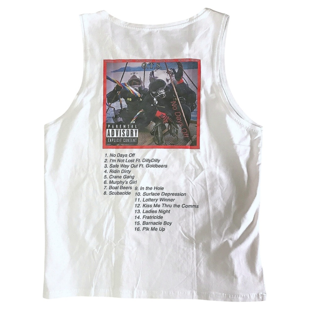 O.T.S. Drink or Drown Tour 2023 Tank Top White Graphic Scuba No Days Off XXXL